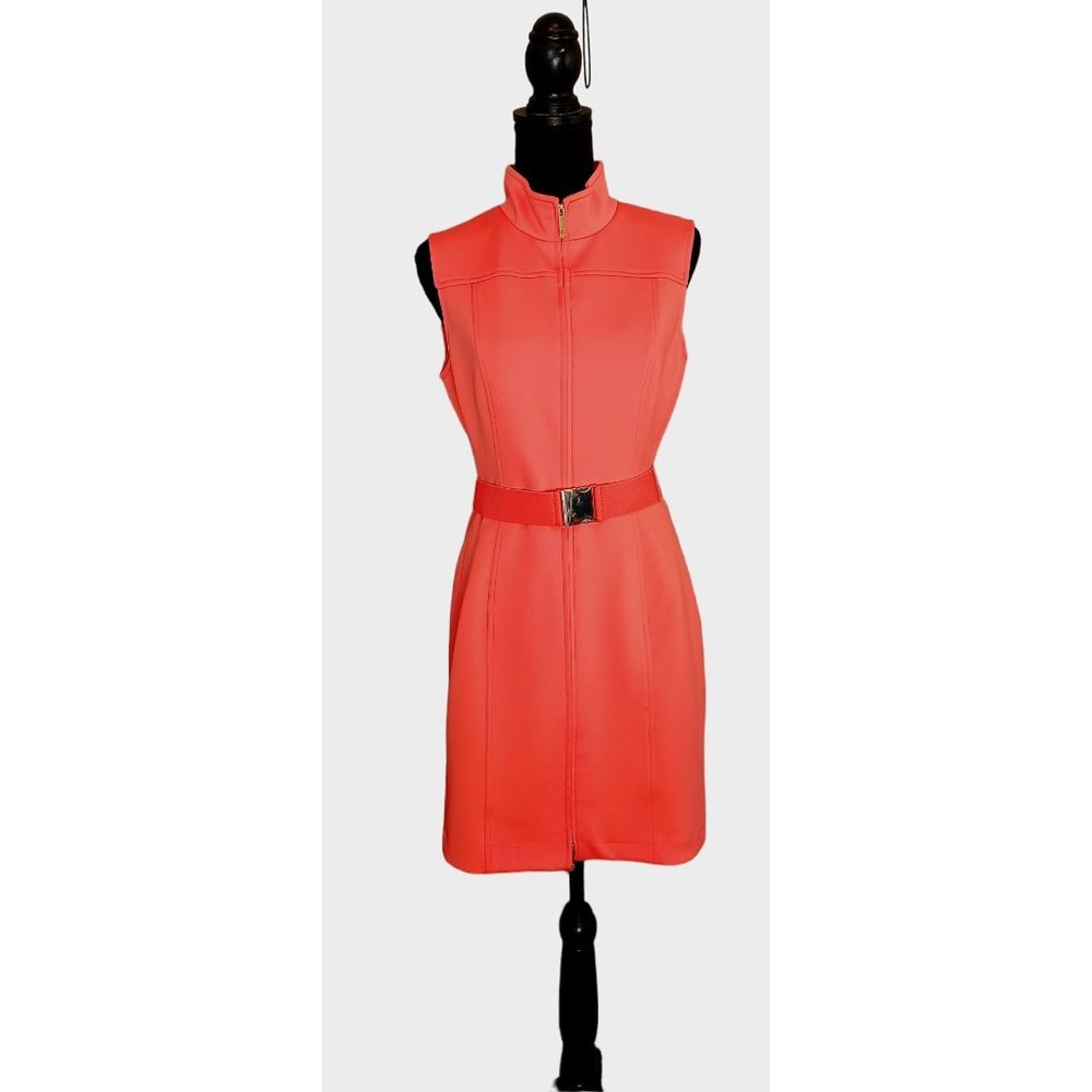 Tommy Hilfiger Size 6 Sleeveless Zip Up Salmon Women's Dress